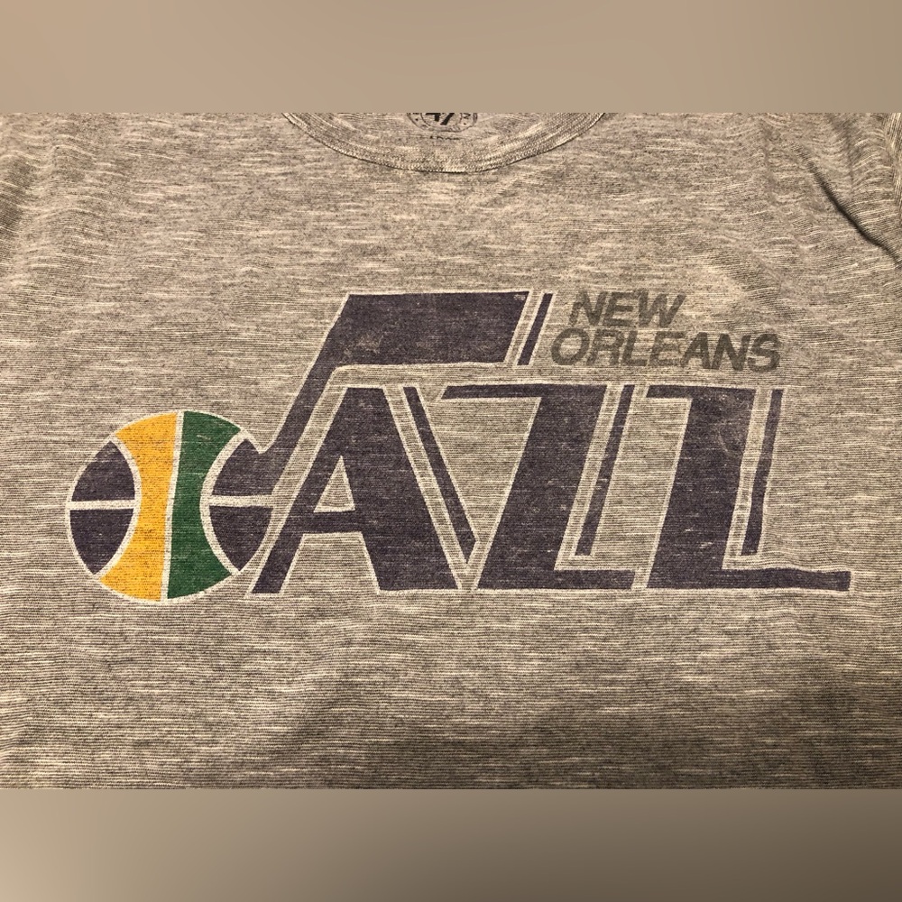 Rare 47 Brand NBA New Orleans Jazz Shirt Large Medium Pete Maravich